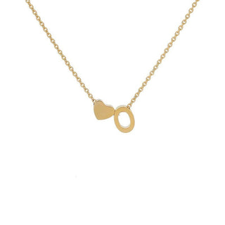 Sakerplus® 18K Gold Heart Initial Necklace