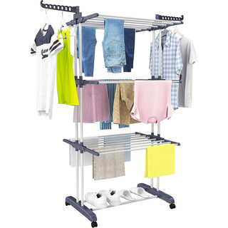 Sakerplus Foldable Stainless Steel Clothes Rack