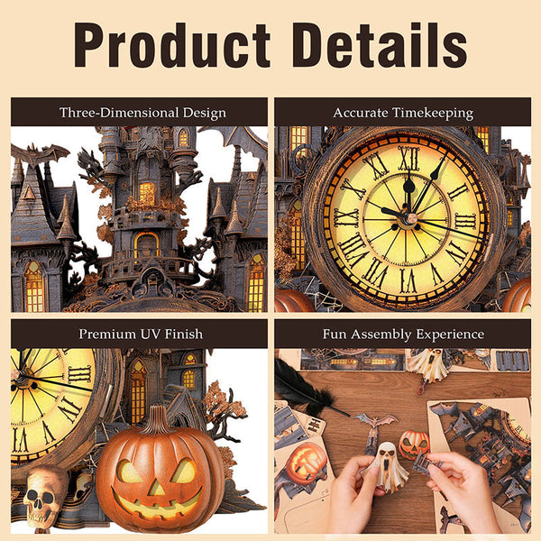 Sakerplus® Halloween 3D Puzzle Clock