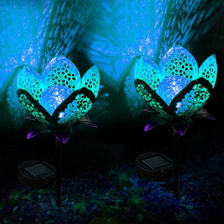 Solar Flower Crackle Garden Light, 2 Pack