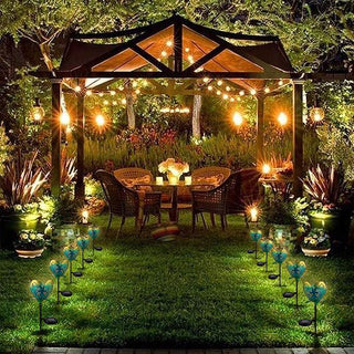 Solar Flower Crackle Garden Light, 2 Pack