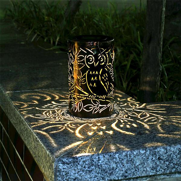 Solar Owl Hollow Garden Light