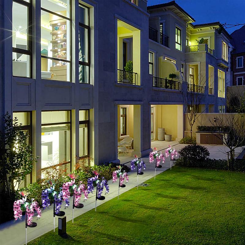 Solar-Powered Butterfly Flower Light