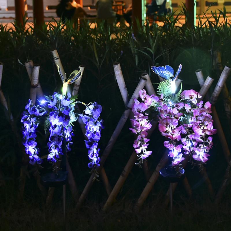 Solar-Powered Butterfly Flower Light