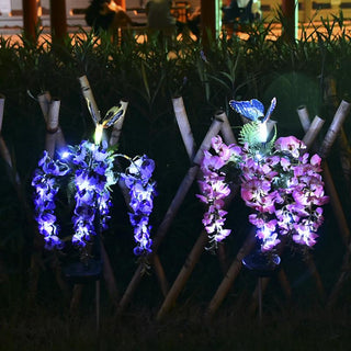 Solar-Powered Butterfly Flower Light