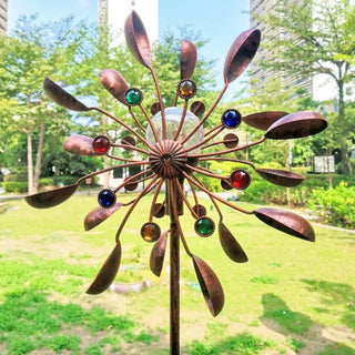 Solar Powered Glass Ball Wind Spinner