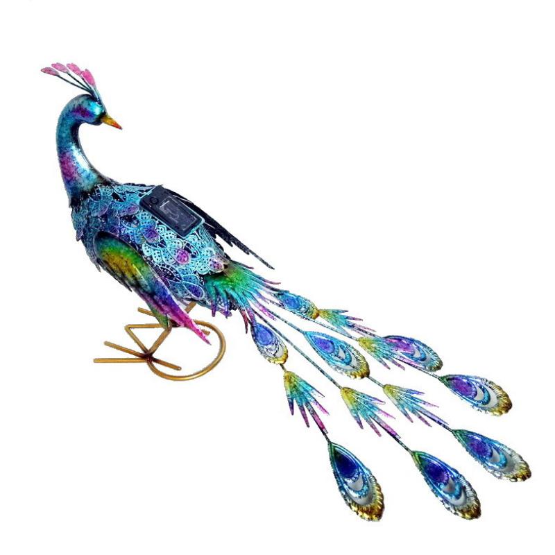 Solar Powered Peacock Garden Statue