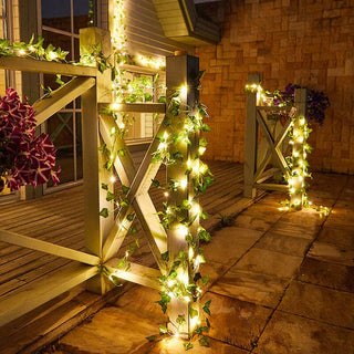 Solar Rattan String Lights
