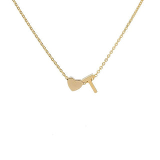 Sakerplus® 18K Gold Heart Initial Necklace