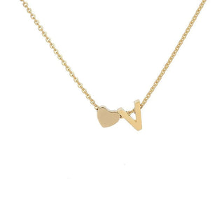 Sakerplus® 18K Gold Heart Initial Necklace