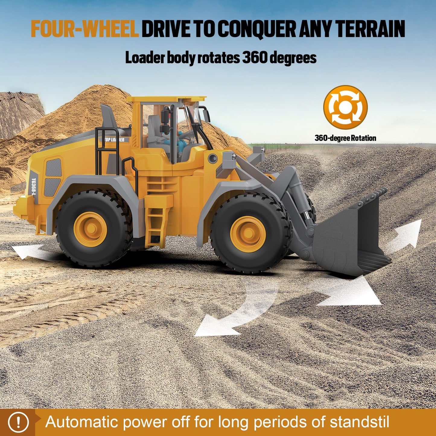 Sakerplus 9-Channel RC Metal Bulldozer