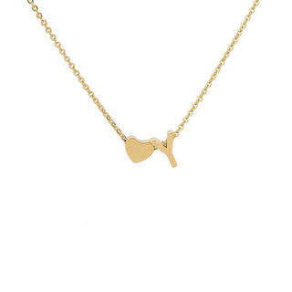 Sakerplus® 18K Gold Heart Initial Necklace