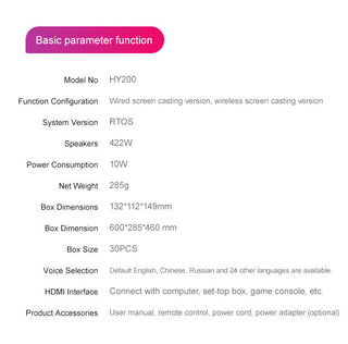 Sakerplus Wireless Bluetooth Projector