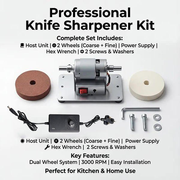 Sakerplus® Electric Knife Sharpener With Dual Grinding Wheels And Variable Speed