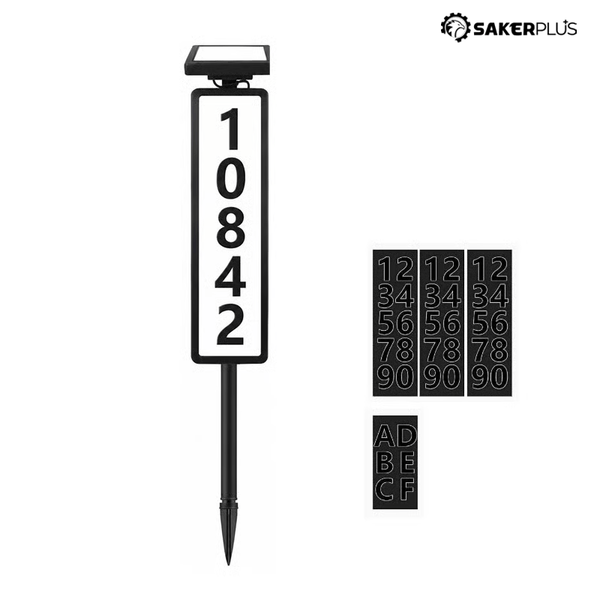 Sakerplus® Solar LED House Address Sign