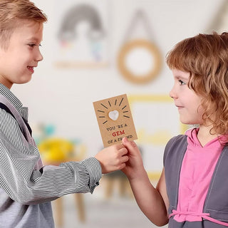 Sakerplus® 24 Pack Valentines Cards with Heart-Shape Crystals