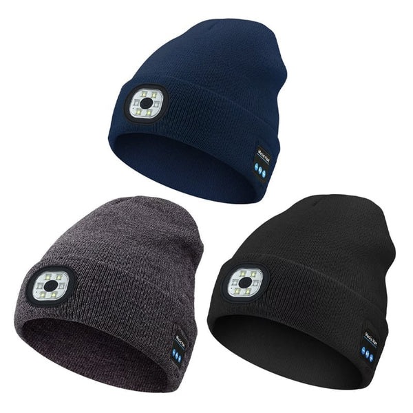 Sakerplus® Bluetooth Beanie with LED Light & Removable Speakers