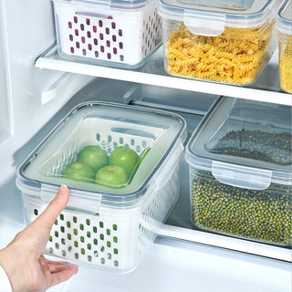 Sakerplus® Food Storage Containers for Fridge with Removable Colander
