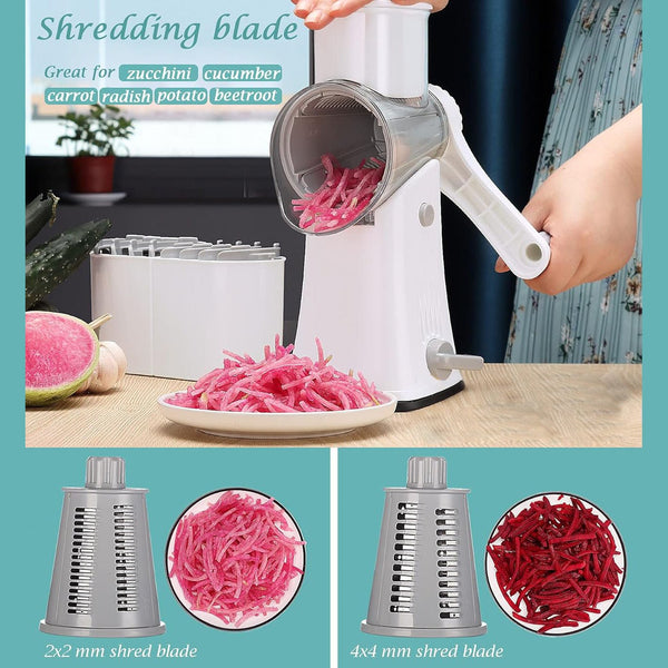 Sakerplus® 5 in 1 Rotary Cheese Grater Shredder