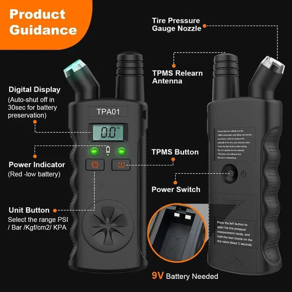 Sakerplus® Digital Tire Pressure Gauge & TPMS Relearn Tool