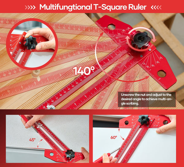 Sakerplus® Woodworking Scriber Marking Line Ruler