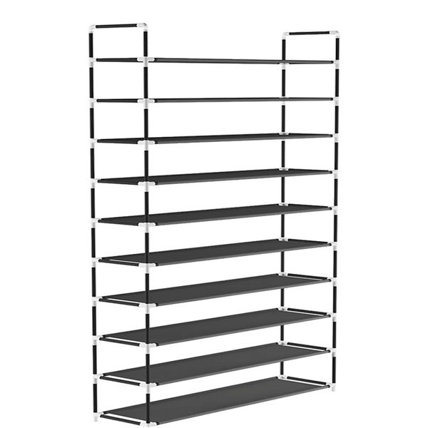 Sakerplus® 10-Tier Black Metal Shoe Storage Rack