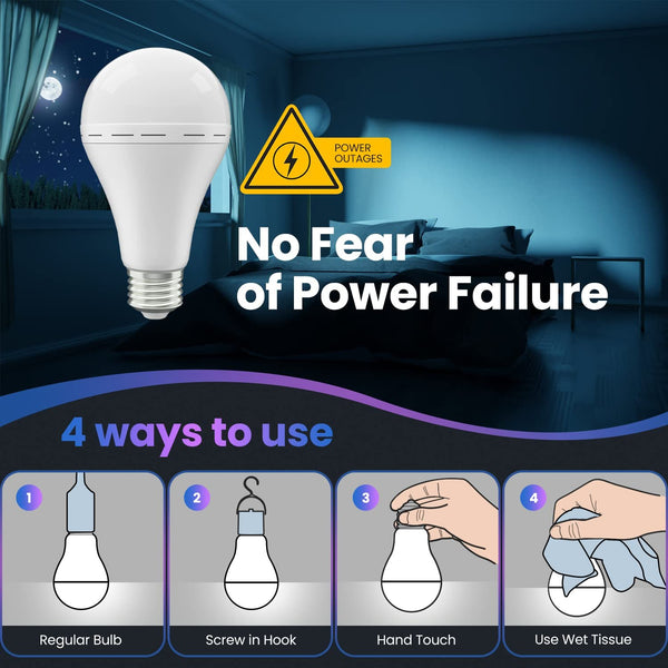 Sakerplus® Emergency Rechargeable LED Light Bulbs