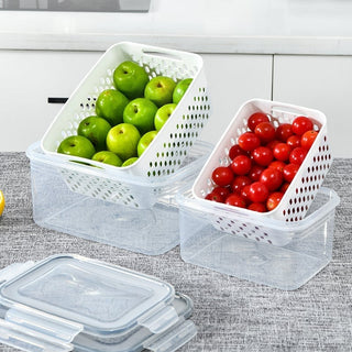 Sakerplus® Food Storage Containers for Fridge with Removable Colander