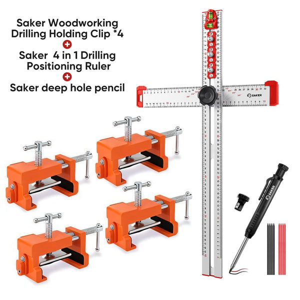 Sakerplus® Precision Woodworking Tool Clamp-Saker Woodworking Drilling Holding Clip