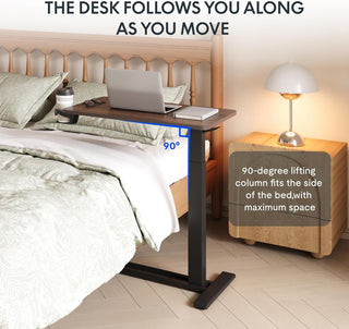 Sakerplus® Hidden Casters Adjustable Bedside Table