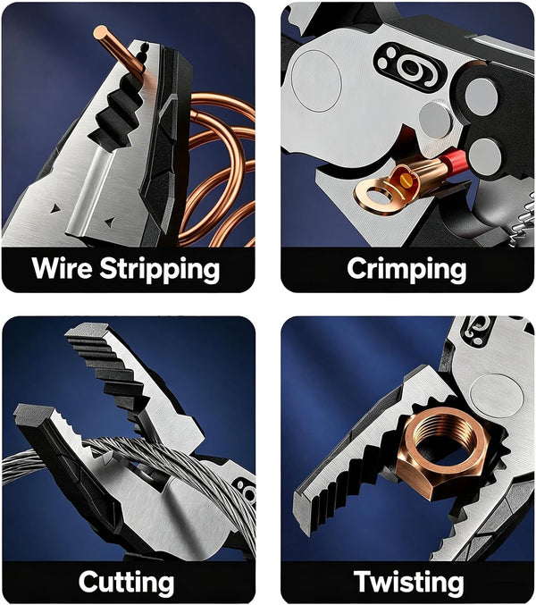 Sakerplus® 9-Inch Ratcheting Self-Locking Multifunction Pliers