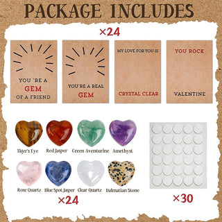 Sakerplus® 24 Pack Valentines Cards with Heart-Shape Crystals