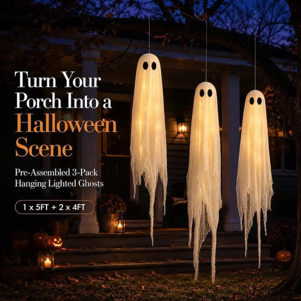Sakerplus® Oversized Pre-Assembled Hanging Ghost Decorations