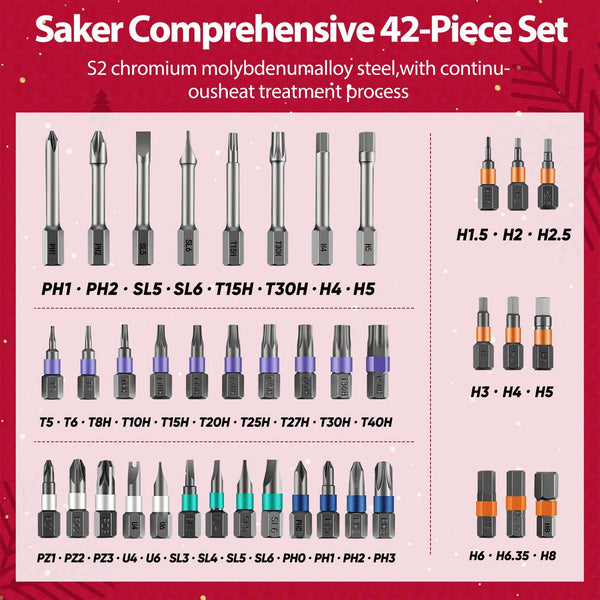 Sakerplus® 42 in 1 Magnetic Screwdriver Set-Christmas Version