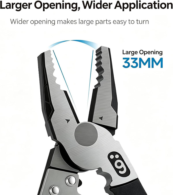 Sakerplus® 9-Inch Ratcheting Self-Locking Multifunction Pliers