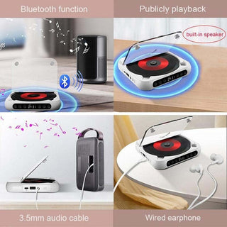 Sakerplus Portable Bluetooth-compatible CD Player
