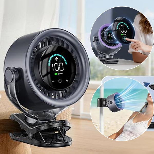 Sakerplus® Clip-On LCD Desk Fan