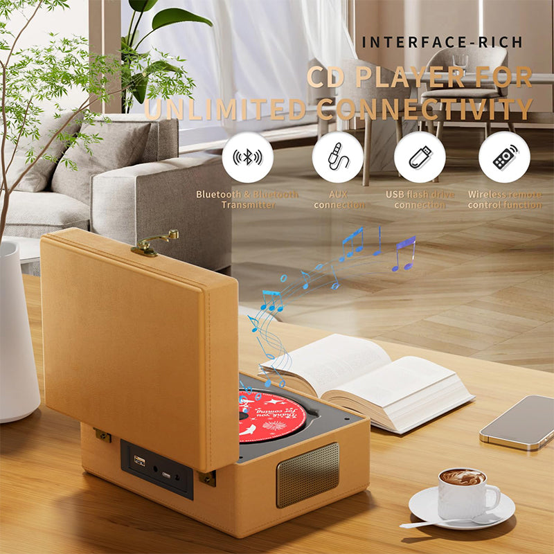 Sakerplus Rechargeable Leather CD Player