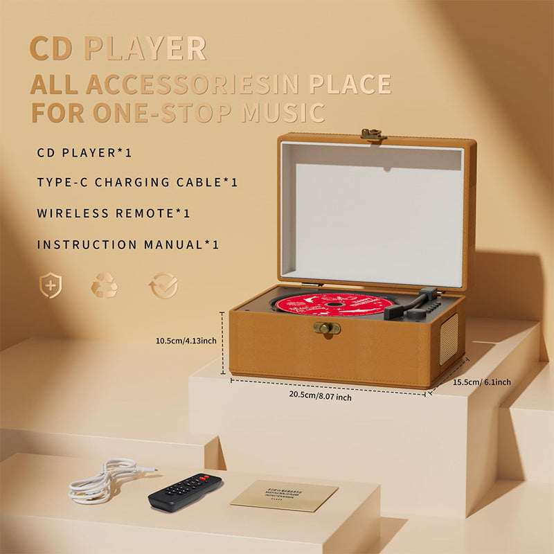 Sakerplus Rechargeable Leather CD Player