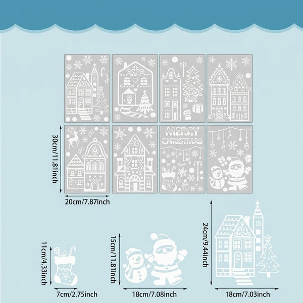 Sakerplus® Christmas Village Window Cling