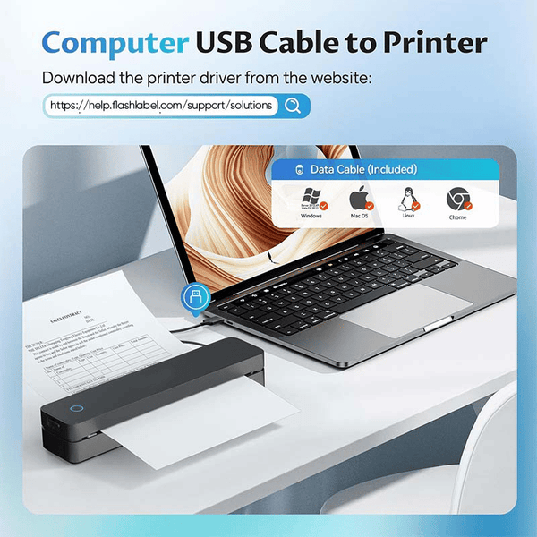 Sakerplus® Wireless Thermal Mobile Printer