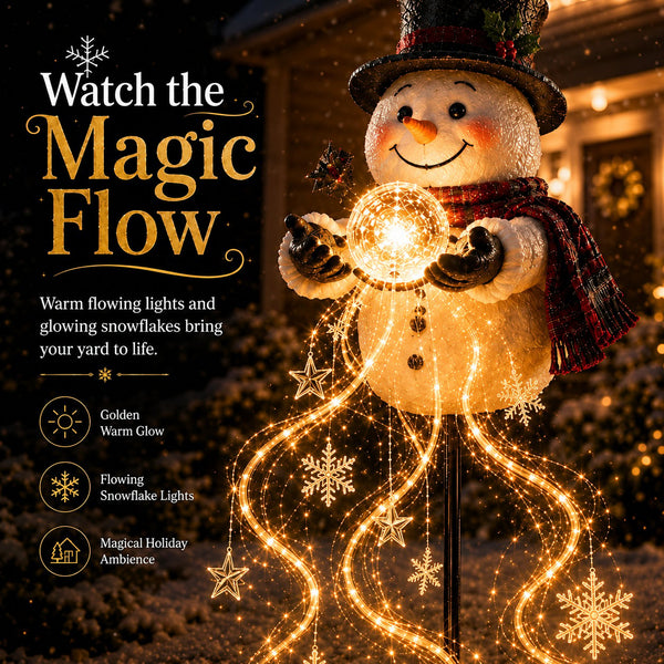 Sakerplus® Snowman Flowing Snowflake LED Light