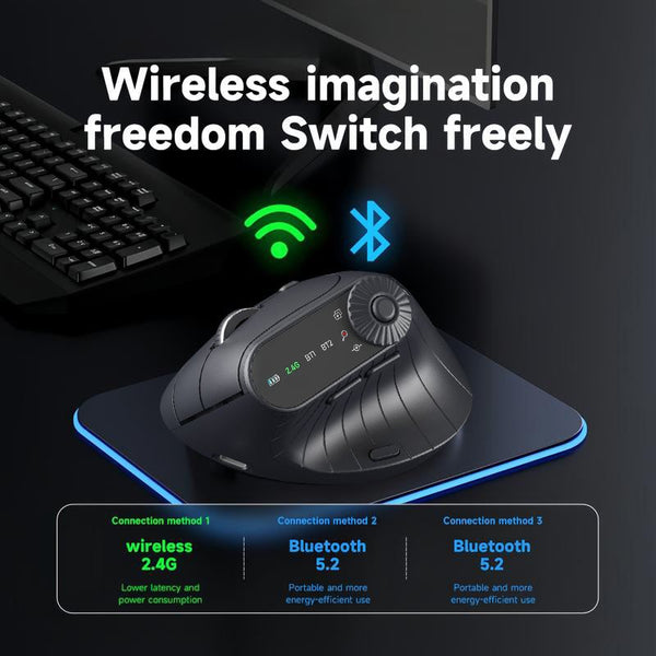 Sakerplus® Ergonomic Triple-Connect Wireless Mouse