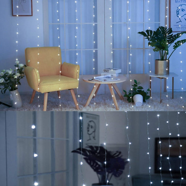 Sakerplus® LED Copper String Curtain Lights with USB Remote