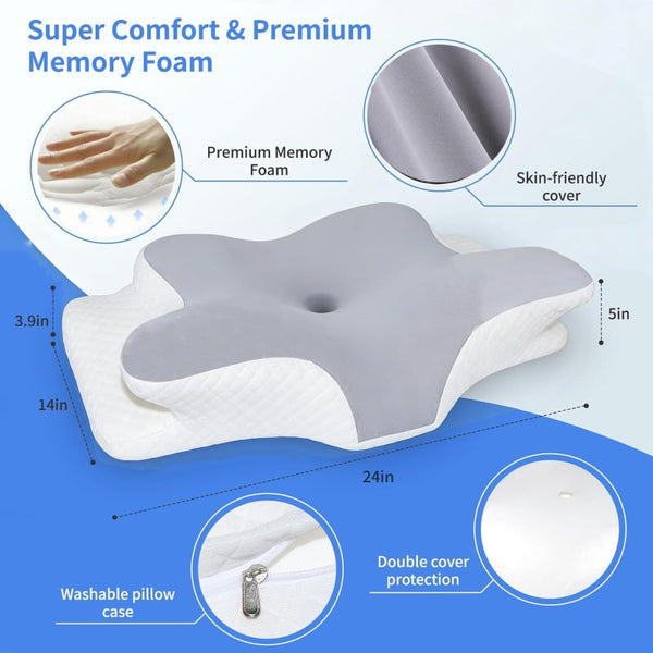 Sakerplus® Cervical Neck Pain Memory Foam Pillow