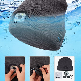 Sakerplus® Bluetooth Beanie with LED Light & Removable Speakers