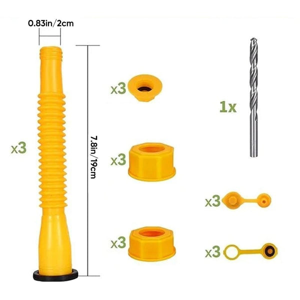 Sakerplus® Gas Can Spout Replacement With Anti-Spill Flexible Nozzle