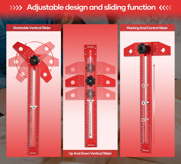 Sakerplus® Woodworking Scriber Marking Line Ruler