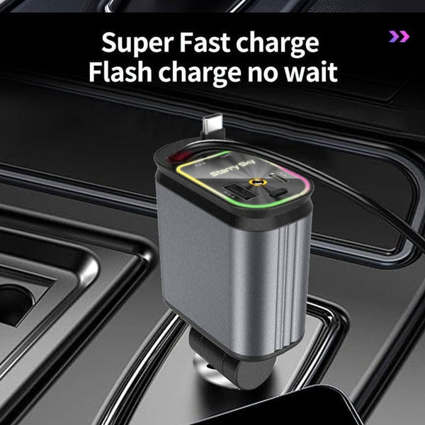 Sakerplus® 4 in 1 Retractable Car Charger