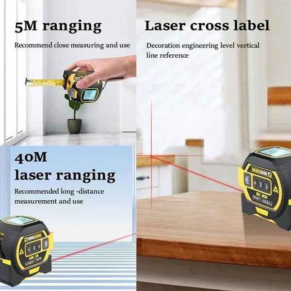 Sakerplus® 3-In-1 Infrared Laser Tape Measuring